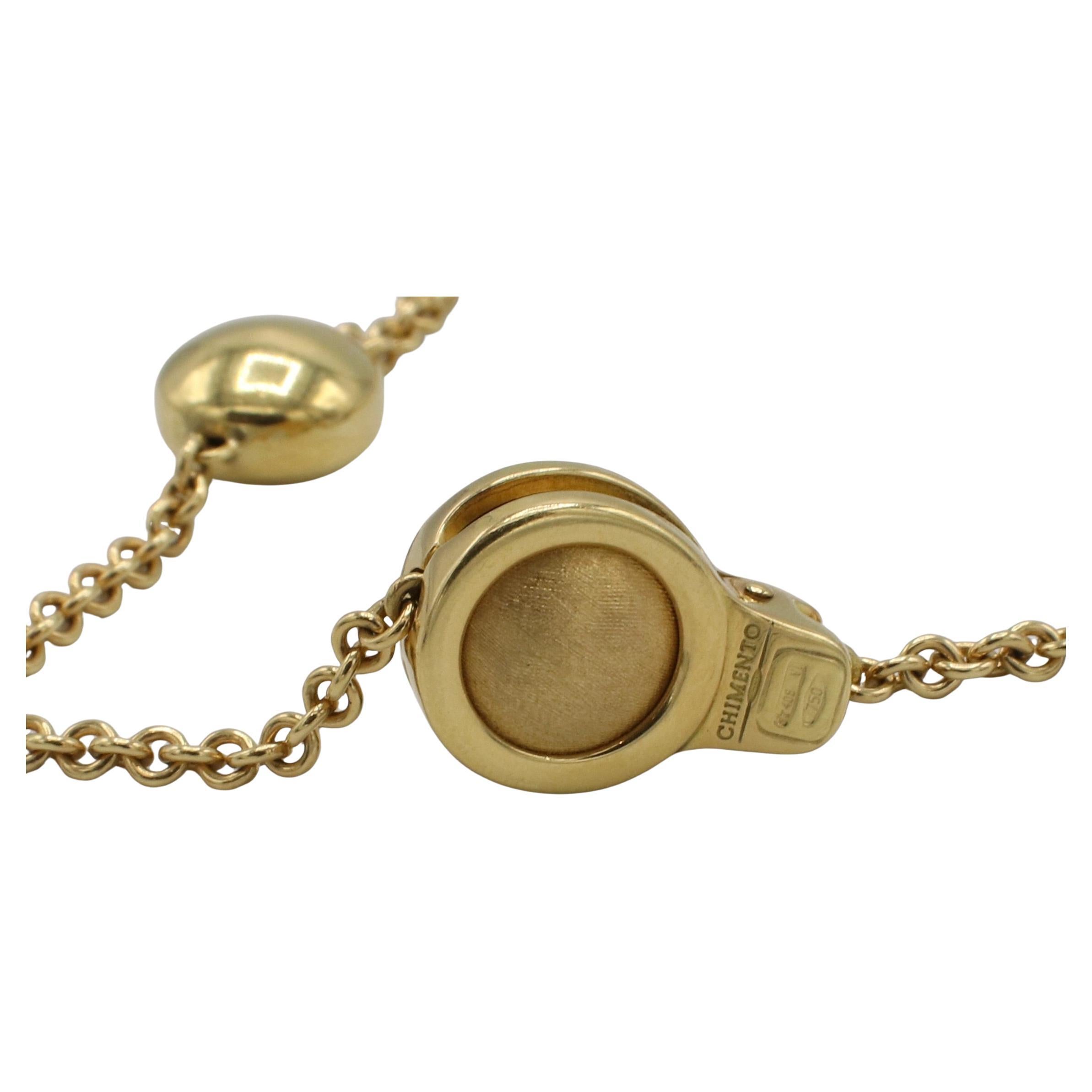Taille ronde Chimento Collier à maillons station en or jaune 18 carats perlé de diamants naturels en vente