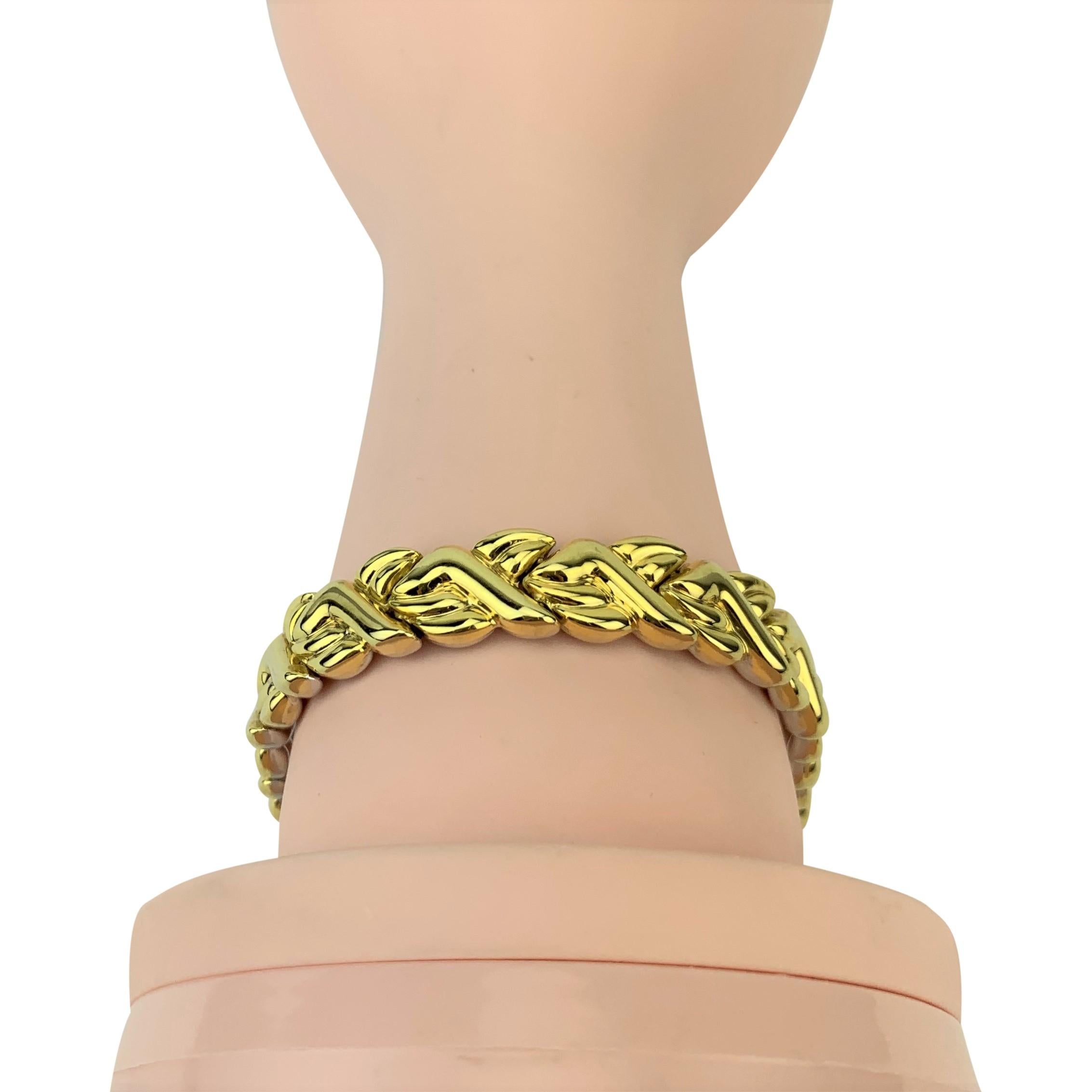 Chimento 18 Karat Yellow White Gold Reversible Ladies Fancy Link Bracelet 3