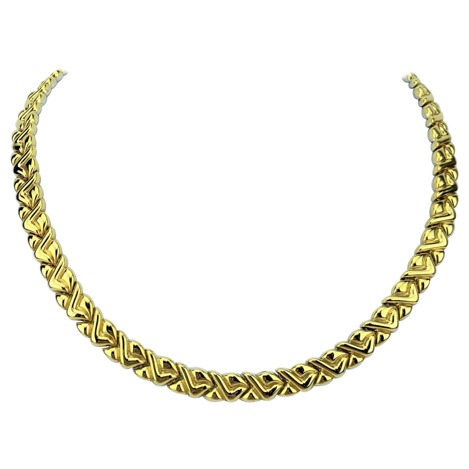 Chimento 18 Karat Yellow White Gold Reversible Ladies Fancy Link Necklace