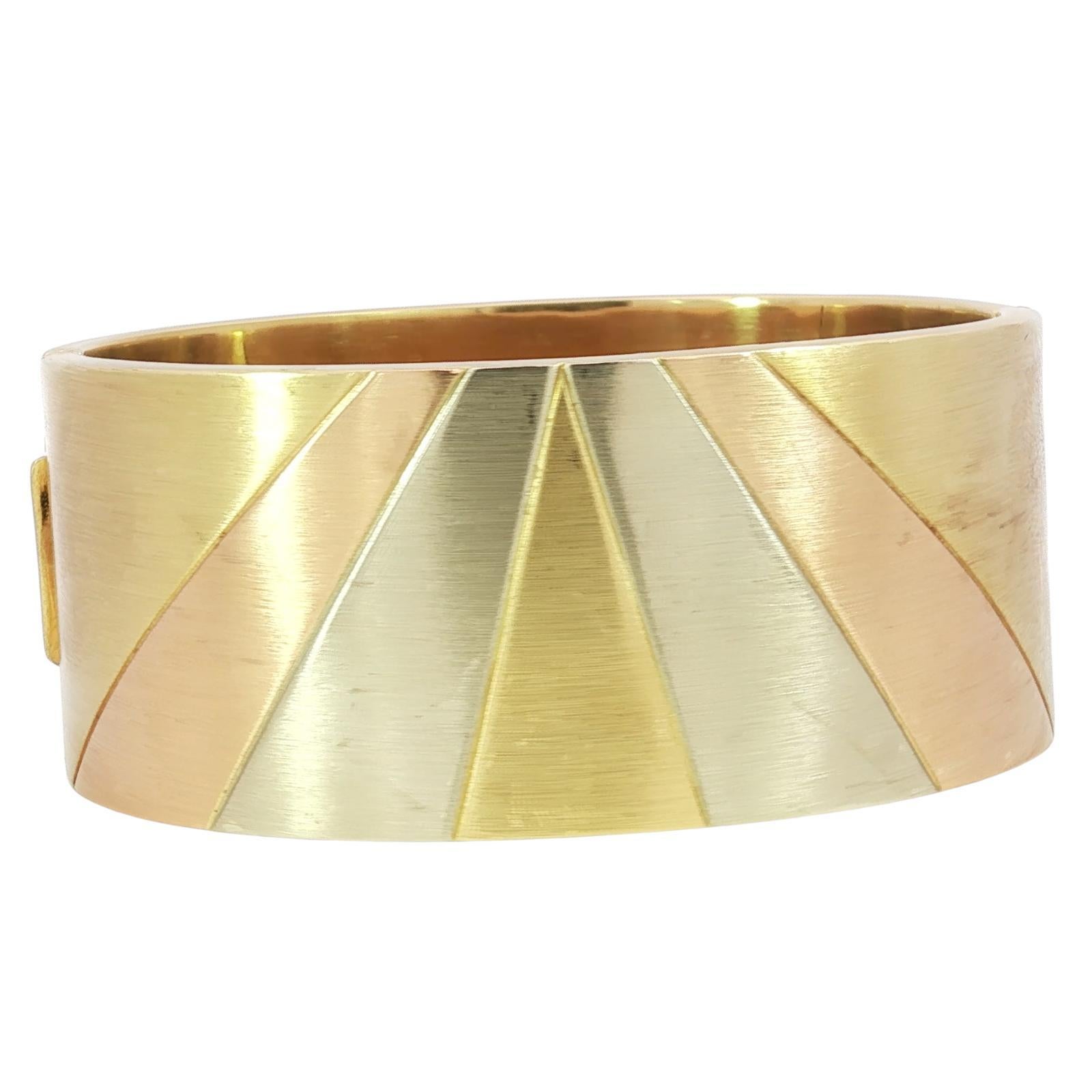 Taglio rotondo Chimento Bracciale alba con diamanti 18 carati in oro giallo massiccio ~11.56ctw in vendita