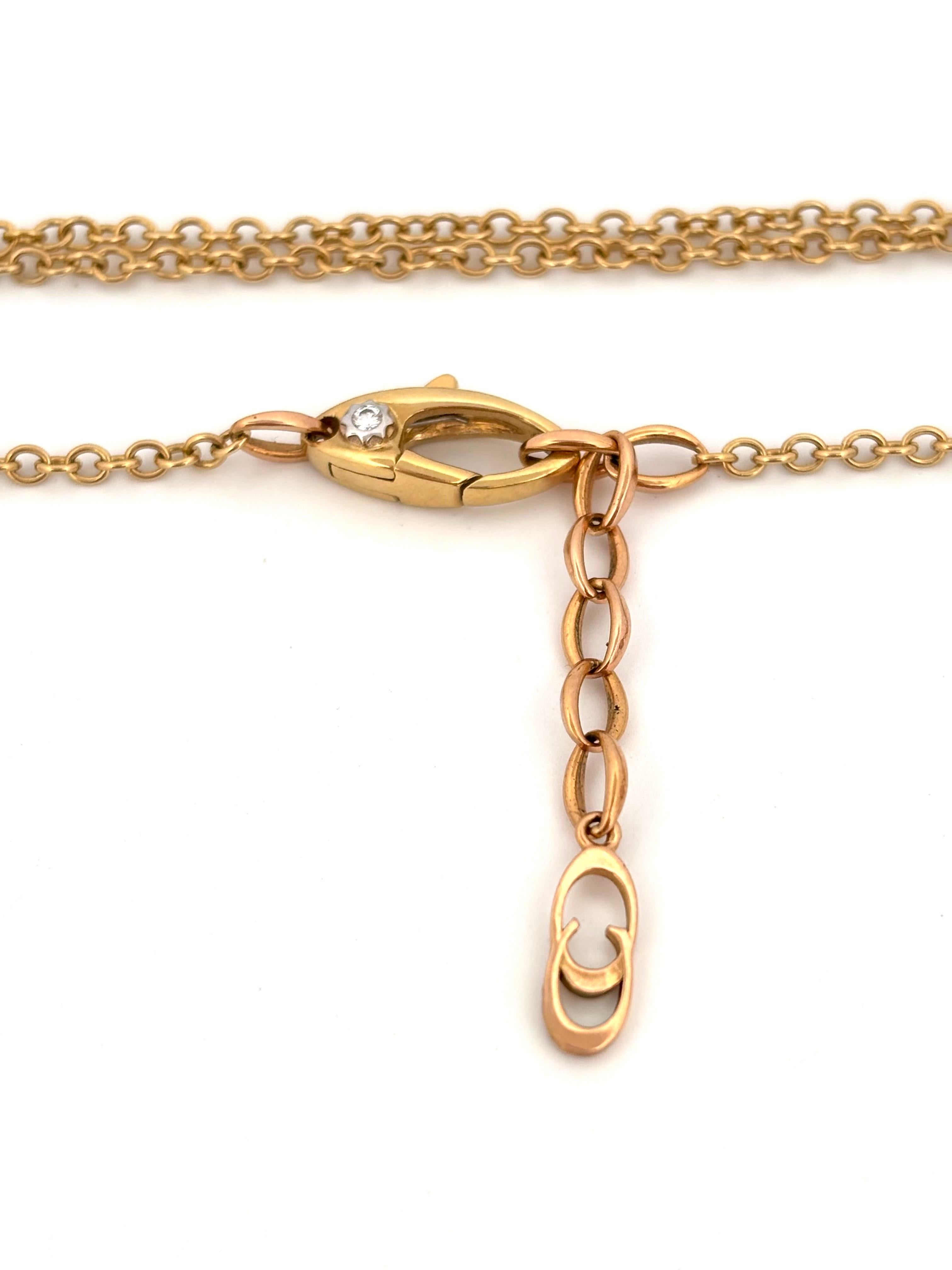 Chimento - Collier et boucles d'oreilles en or rose et jaune 18 carats avec longues chaînes à diamants en vente 3