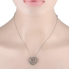 Chimento 18K White Gold 0.40ct Diamond Heart Necklace