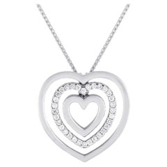 Chimento 18K White Gold 0.40ct Diamond Heart Necklace
