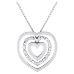 Chimento - Collana con cuore di diamanti in oro bianco 18 carati da 0,40 carati
