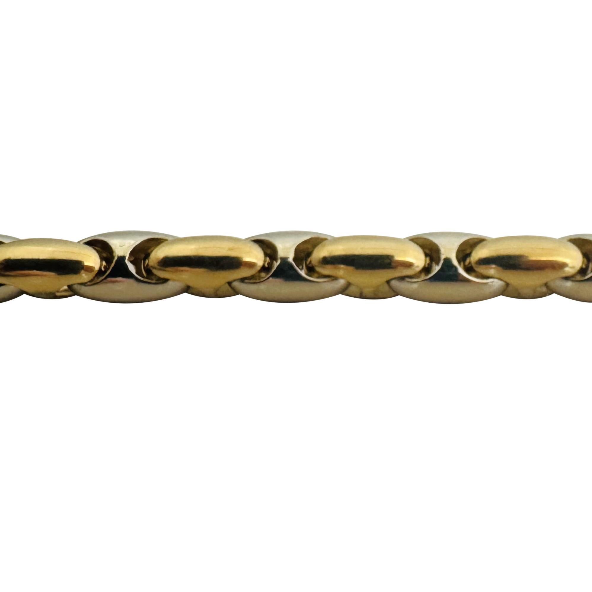 Women's Chimento 18k Yellow and White Gold 63.3g Thick Two Tone Necklace Italy 18