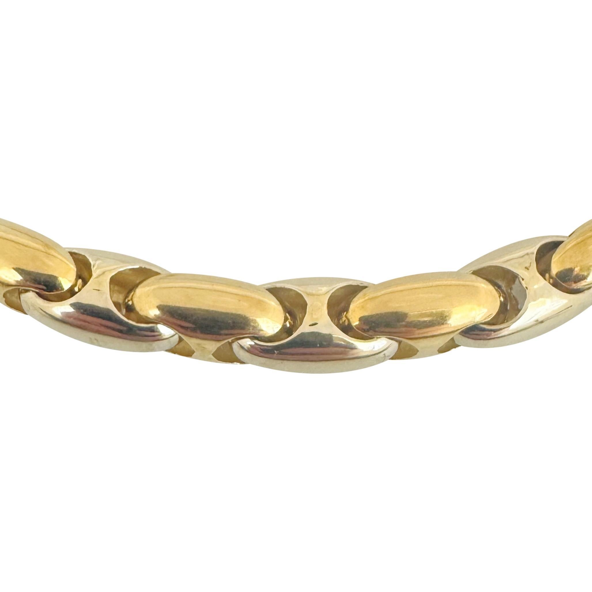 Chimento 18k Yellow and White Gold 63.3g Thick Two Tone Necklace Italy 18