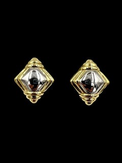 Chimento 18k Yellow And White Gold Clip And Post Earrings