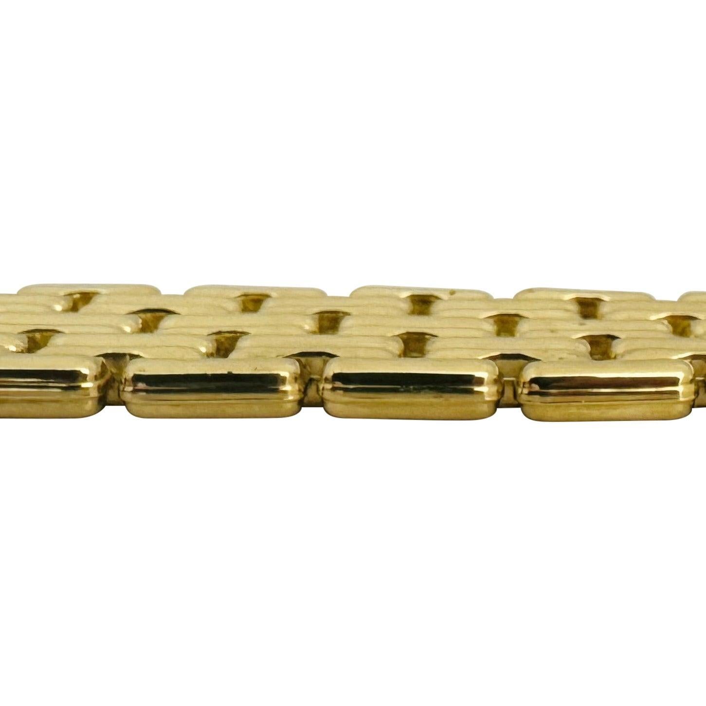 Chimento 18k Gelbgold 68.9g dickes, breites, 25 mm breites, ausgefallenes Gliederarmband Italien 7,75