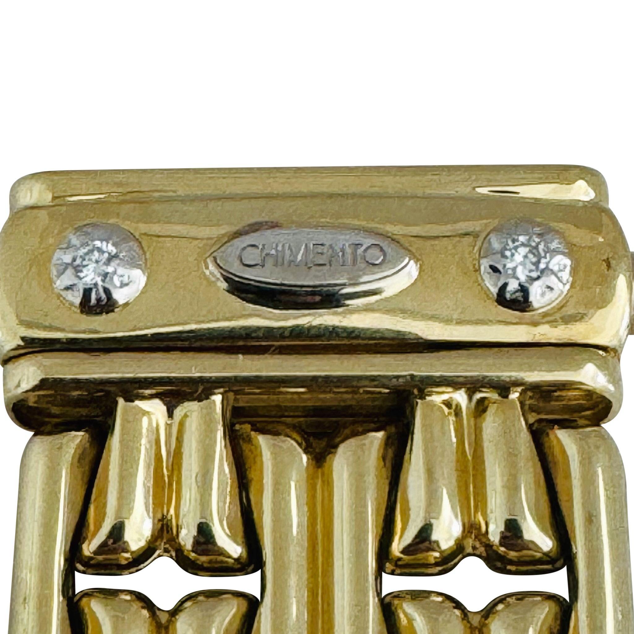 Chimento 18k Gelbgold 68.9g dickes, breites, 25 mm breites, ausgefallenes Gliederarmband Italien 7,75