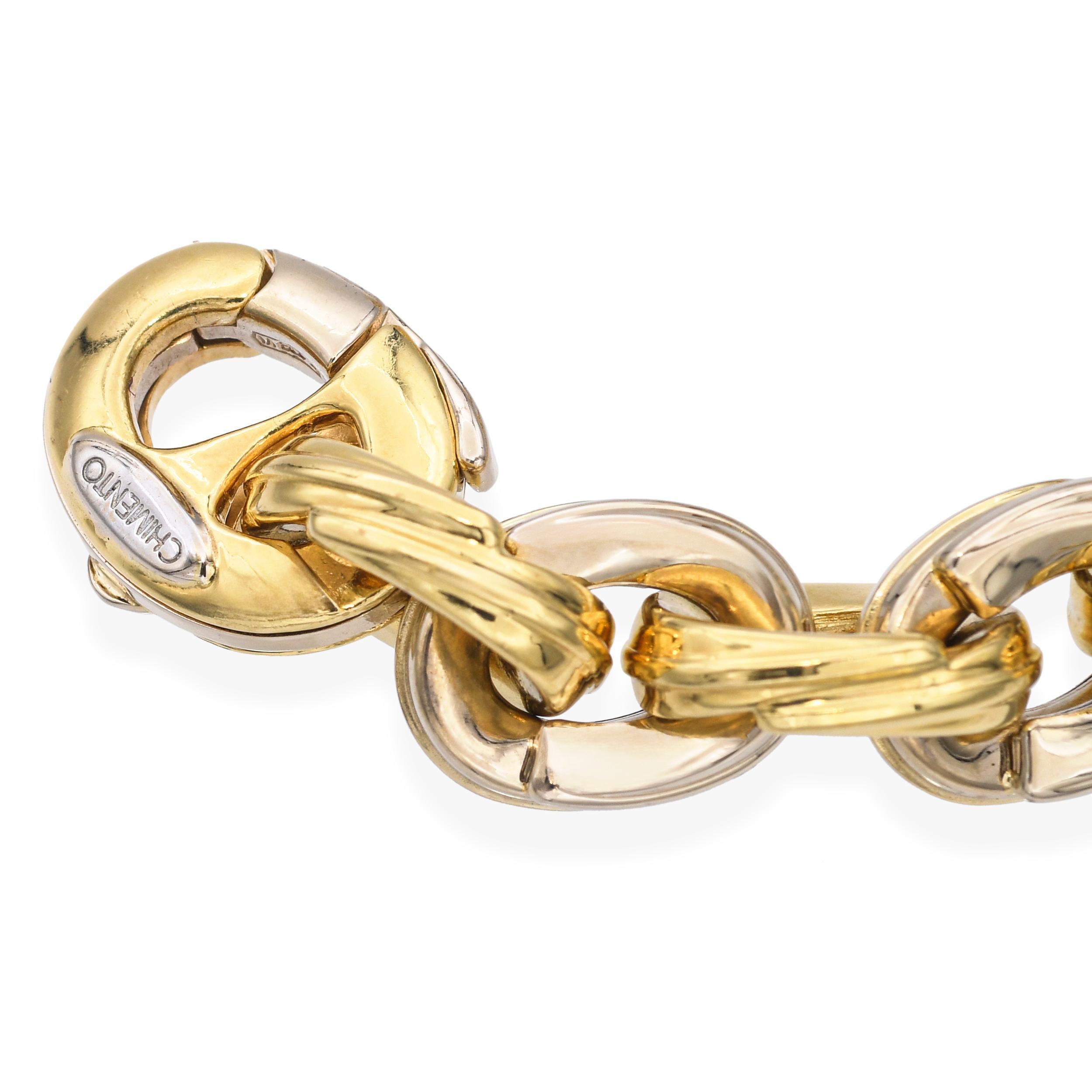 Chimento 18k Yellow Gold Hollow Link Necklace For Sale 1