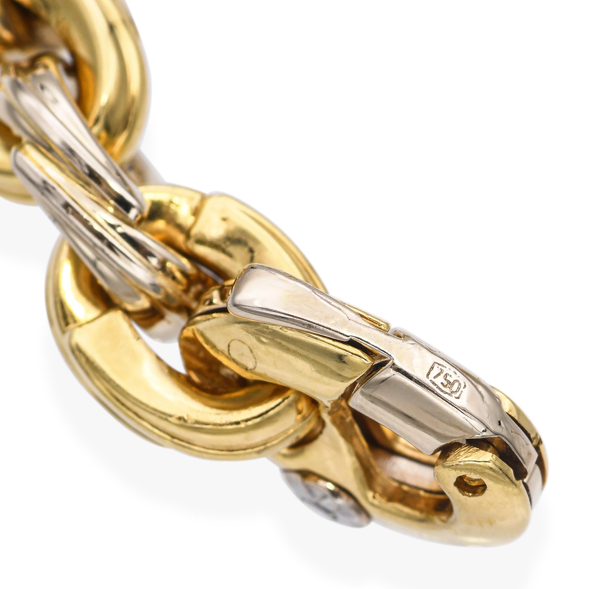 Chimento 18k Yellow Gold Hollow Link Necklace For Sale 2