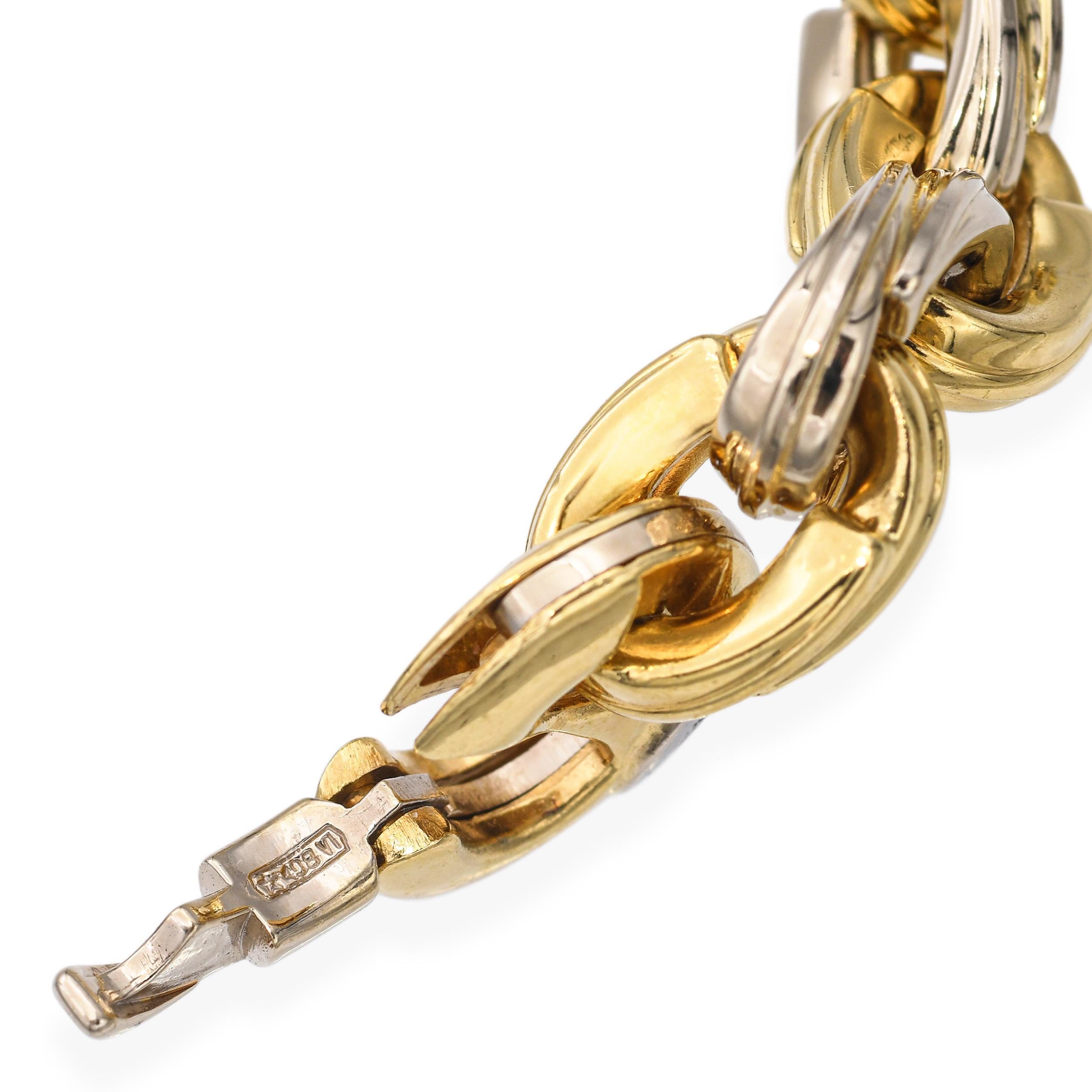 Chimento 18k Yellow Gold Hollow Link Necklace For Sale 3