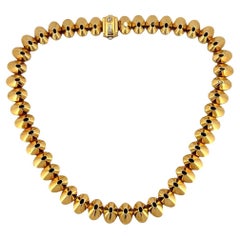 Chimento 18K Yellow Gold Italy Designer Estate 58.16 Grams Oval Dome Necklace