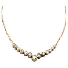 Chimento 18K Yellow Gold Link Necklace with 2.5 Carat Round G-VS Diamonds