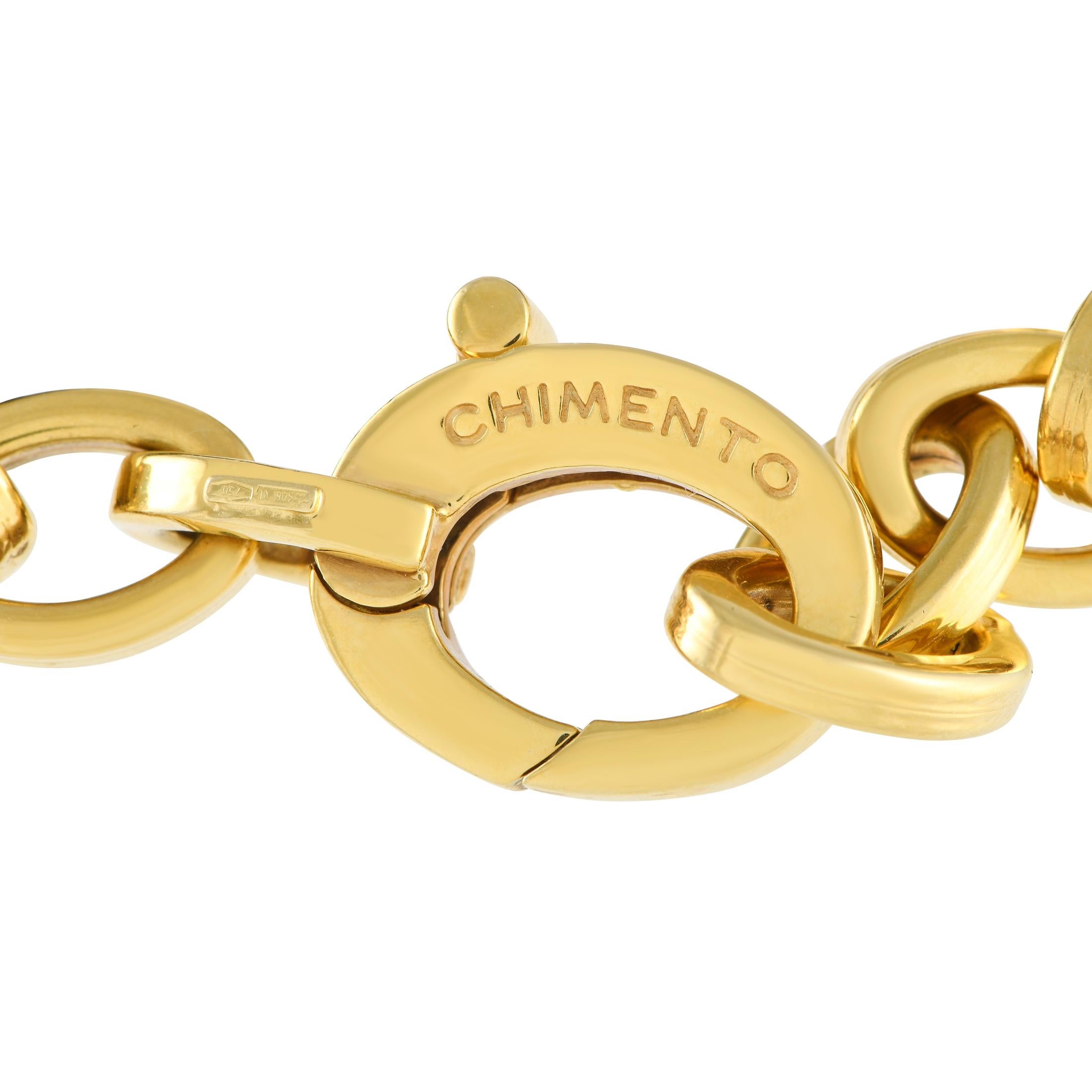 Mixed Cut Chimento 18K Yellow Gold Onyx Chain Link Bracelet
