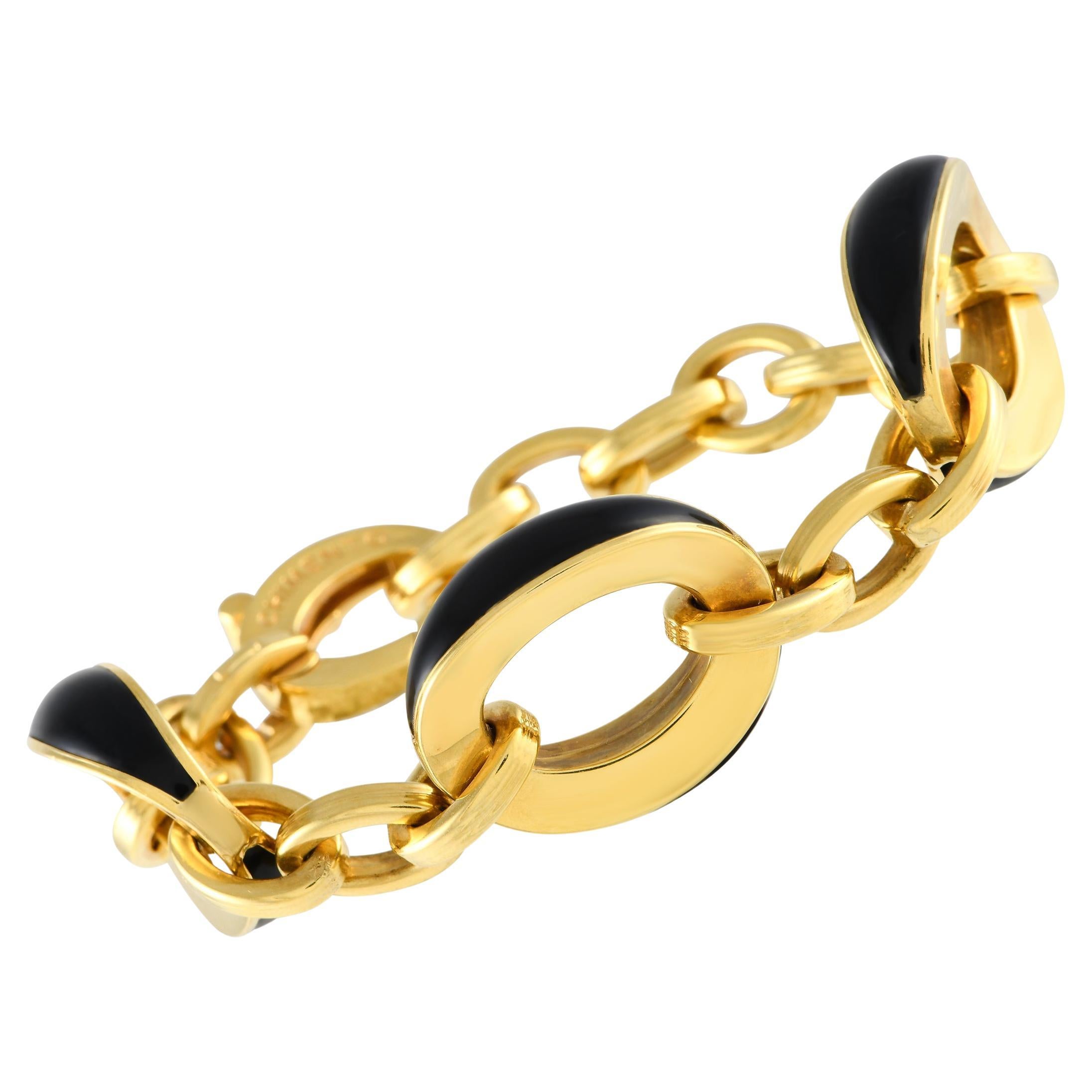 Chimento 18K Yellow Gold Onyx Chain Link Bracelet