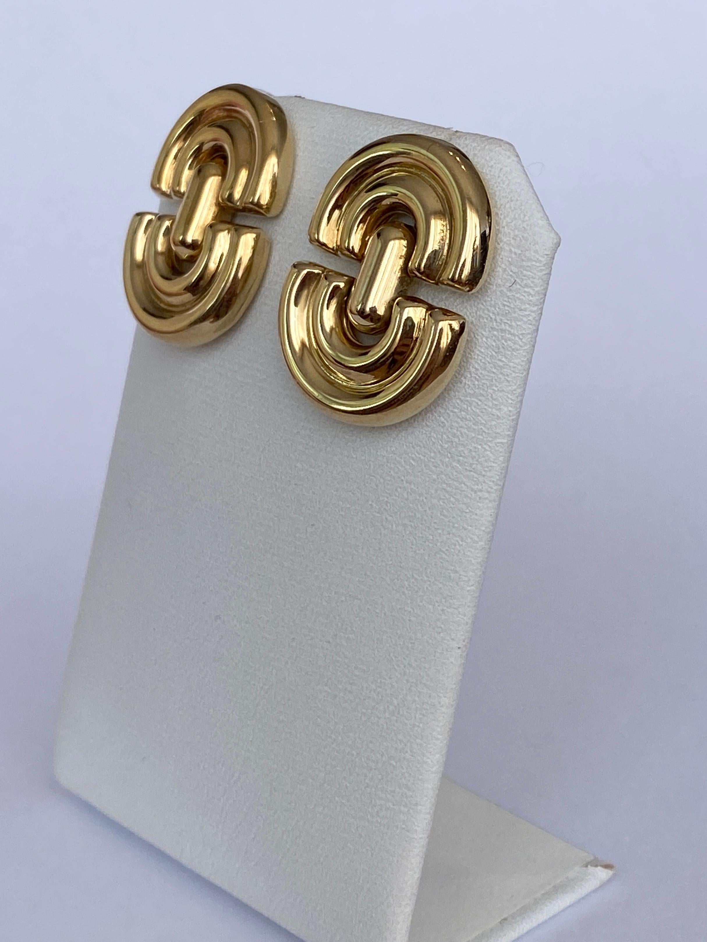 Men's Chimento 18K yellow gold stud earrings For Sale
