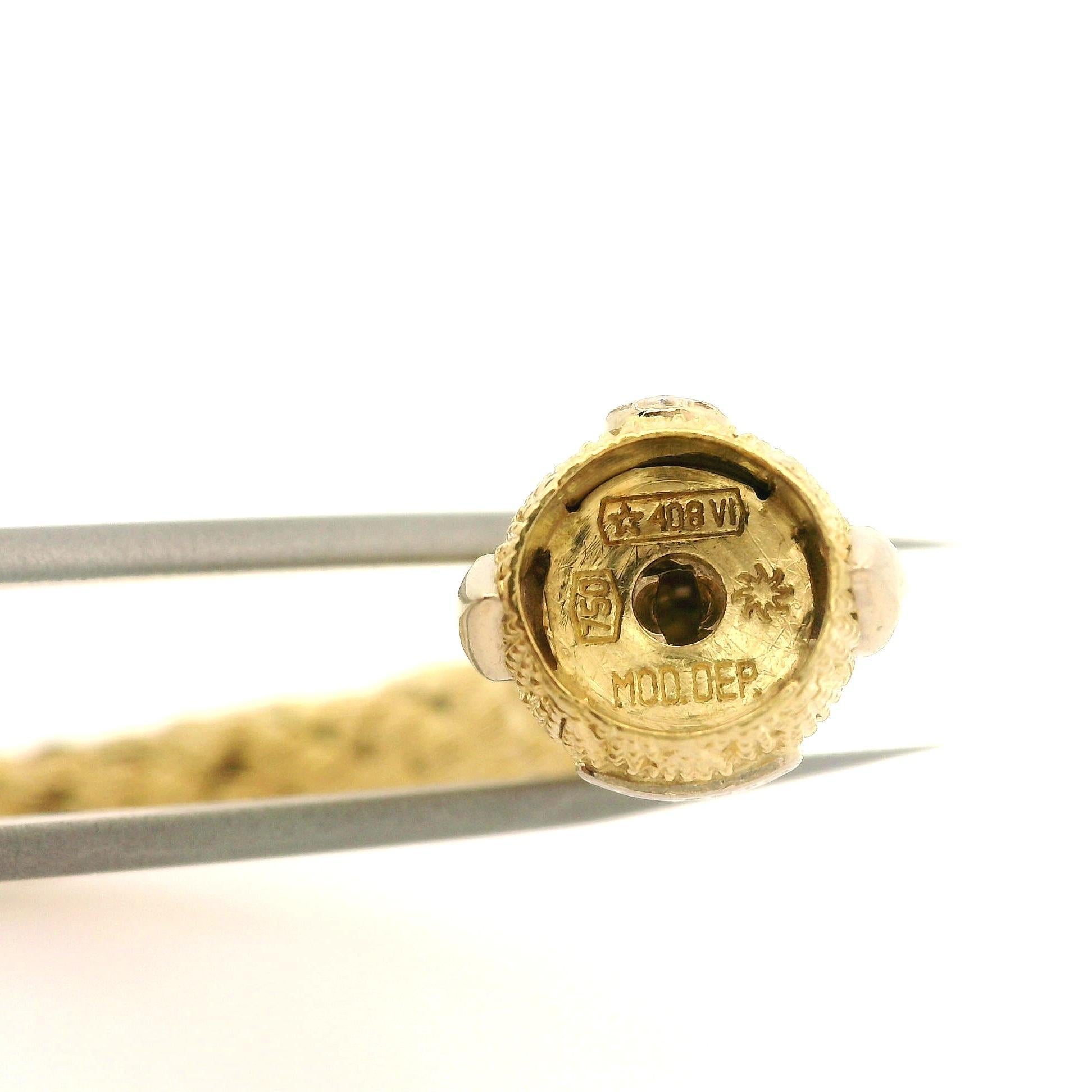 Taille ronde Chimento Baracelet à maillons tubes en or jaune 18 carats texturé de style tissage imbriqué en vente