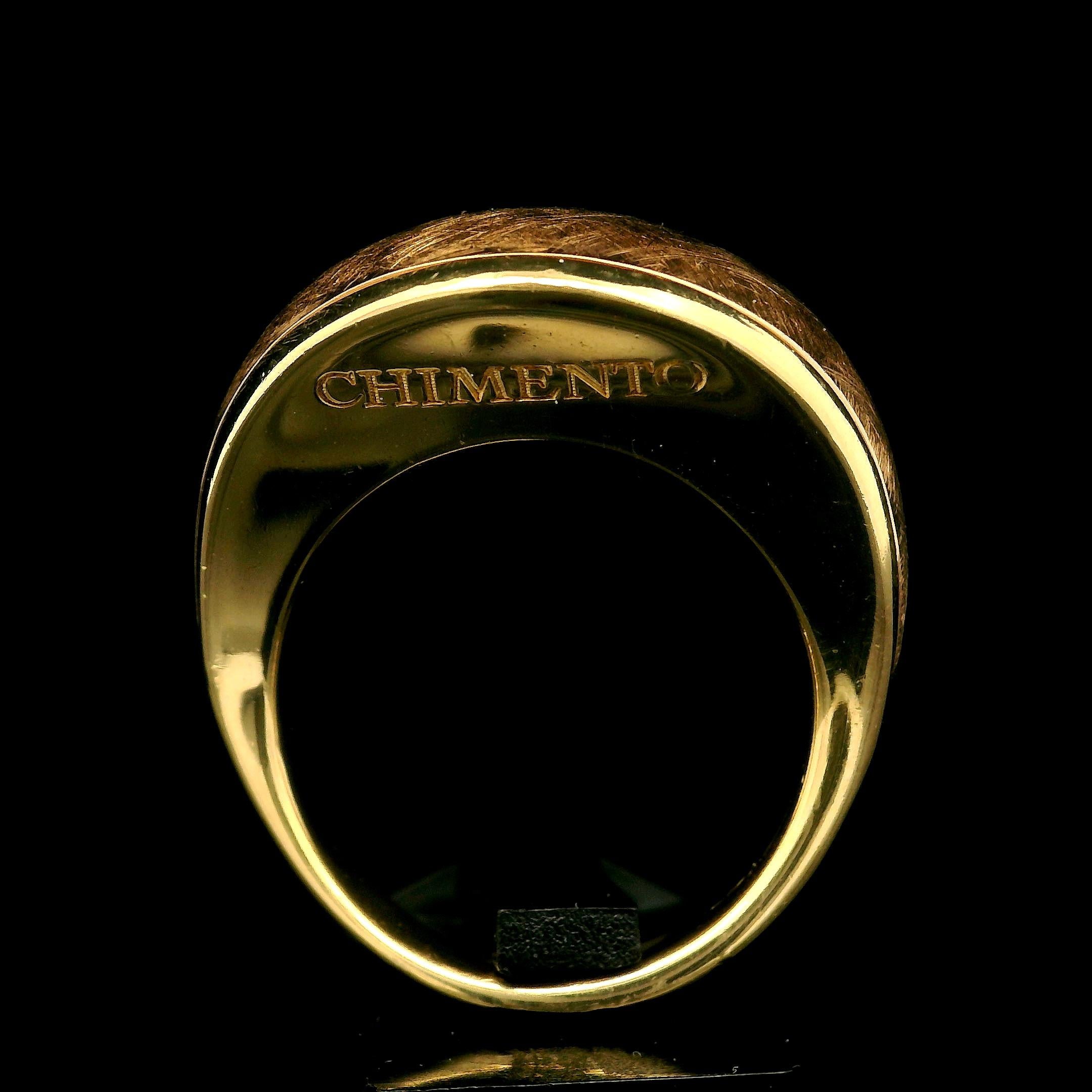 Chimento 18k Yellow & Rose Gold Textured Bombe Statement Ring For Sale 10