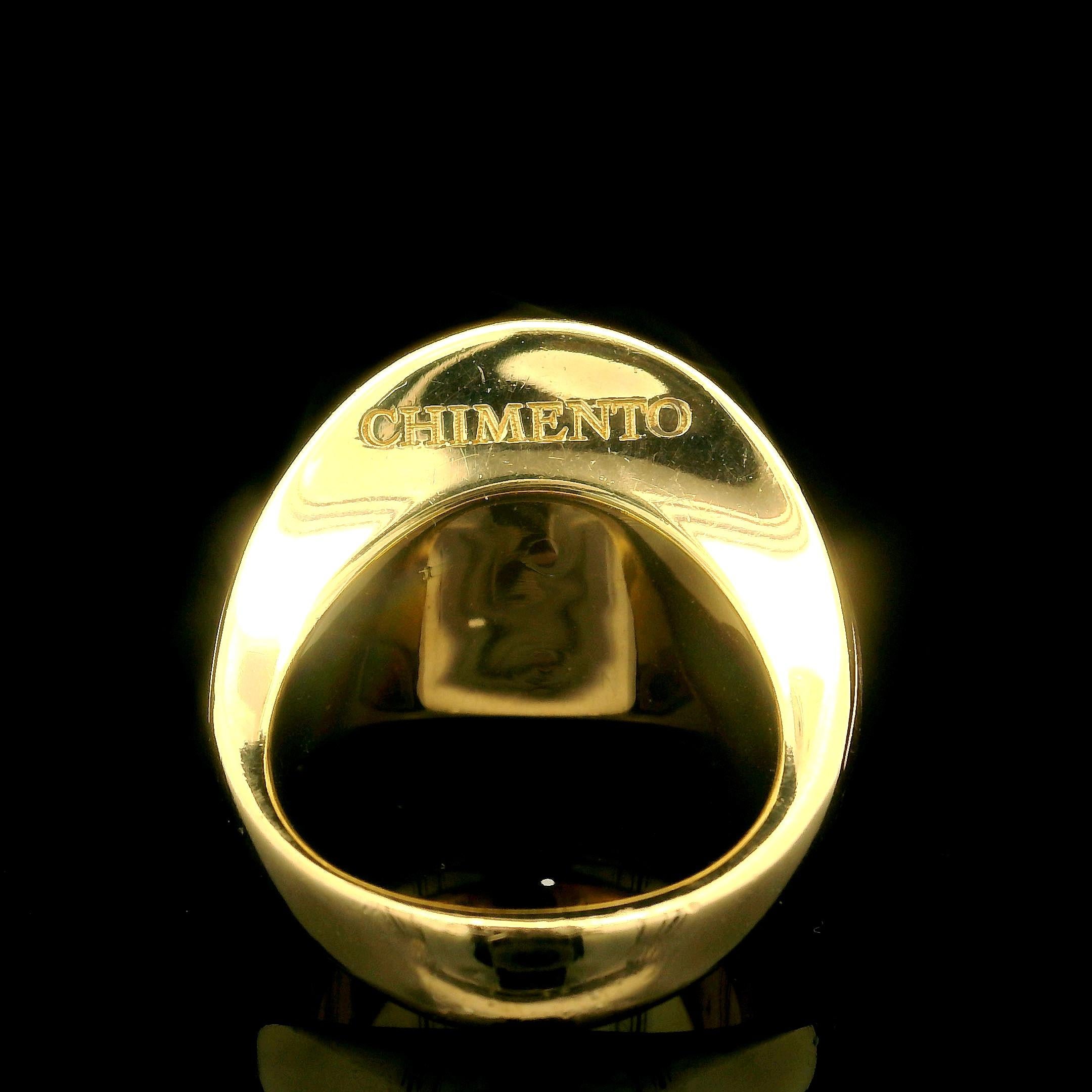 Chimento 18k Yellow & Rose Gold Textured Bombe Statement Ring For Sale 4