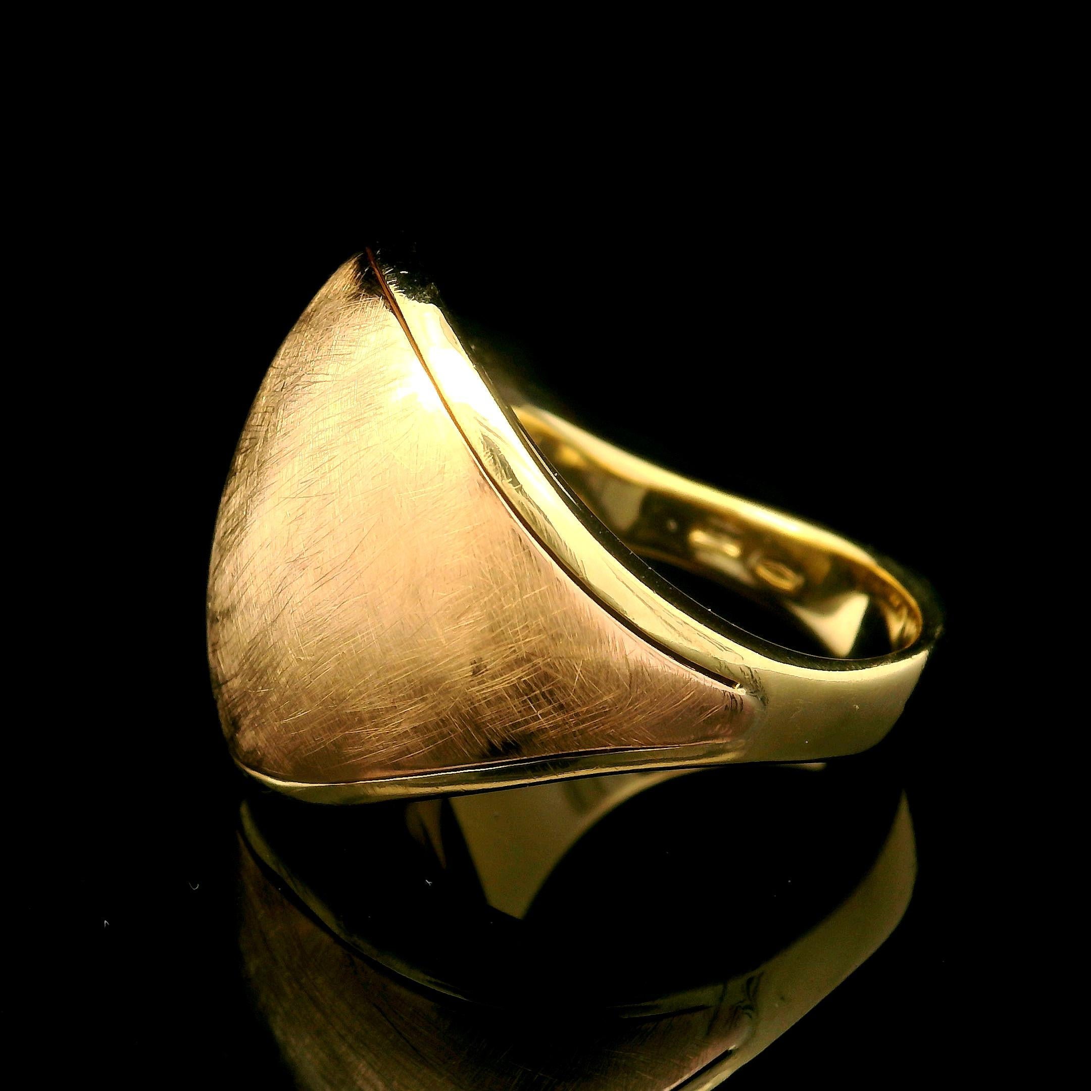 Chimento 18k Yellow & Rose Gold Textured Bombe Statement Ring For Sale 5