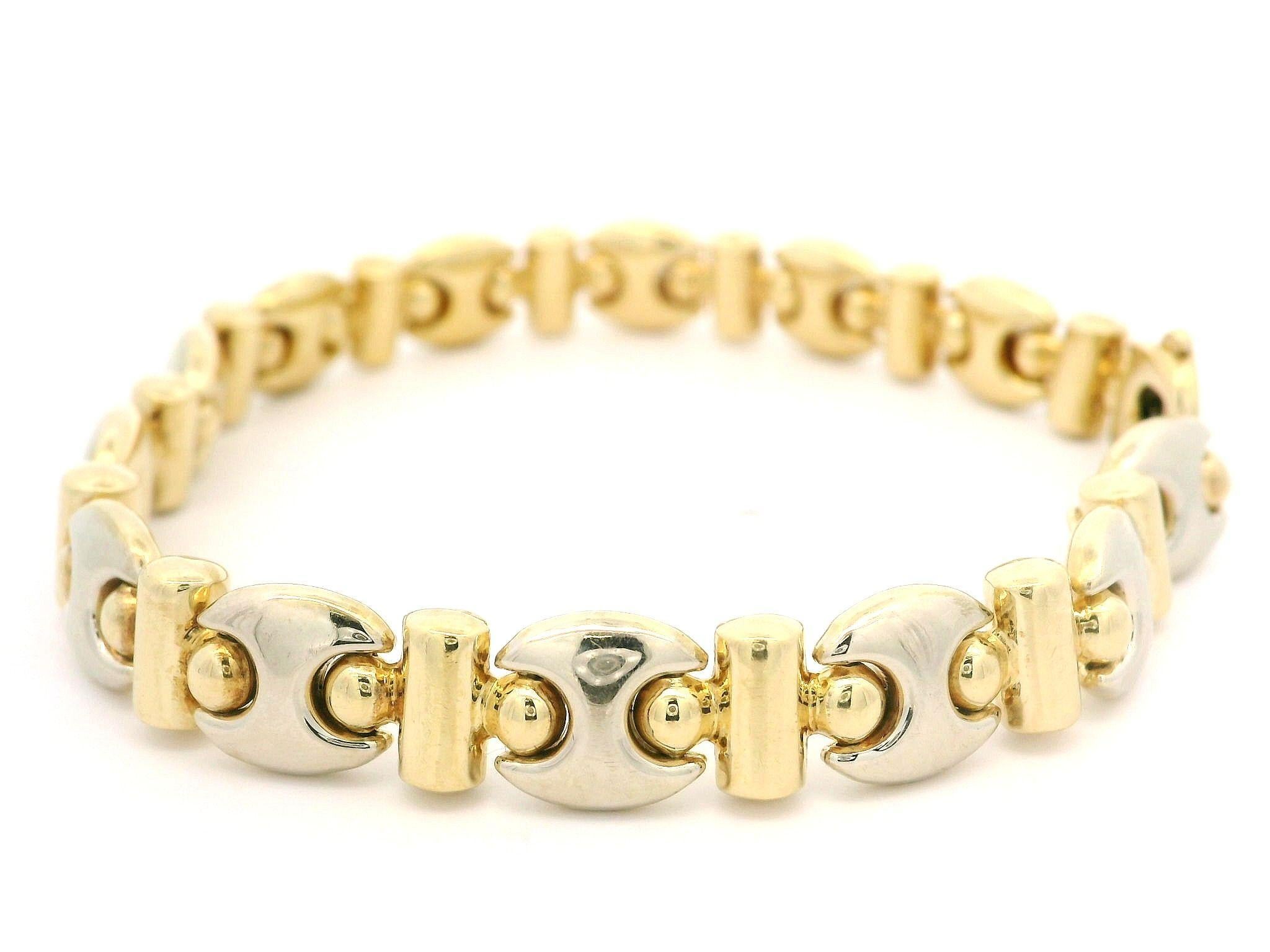 Chimento Bracelet à maillons uniques en or jaune et blanc 18 carats, 8,6 mm en vente 6