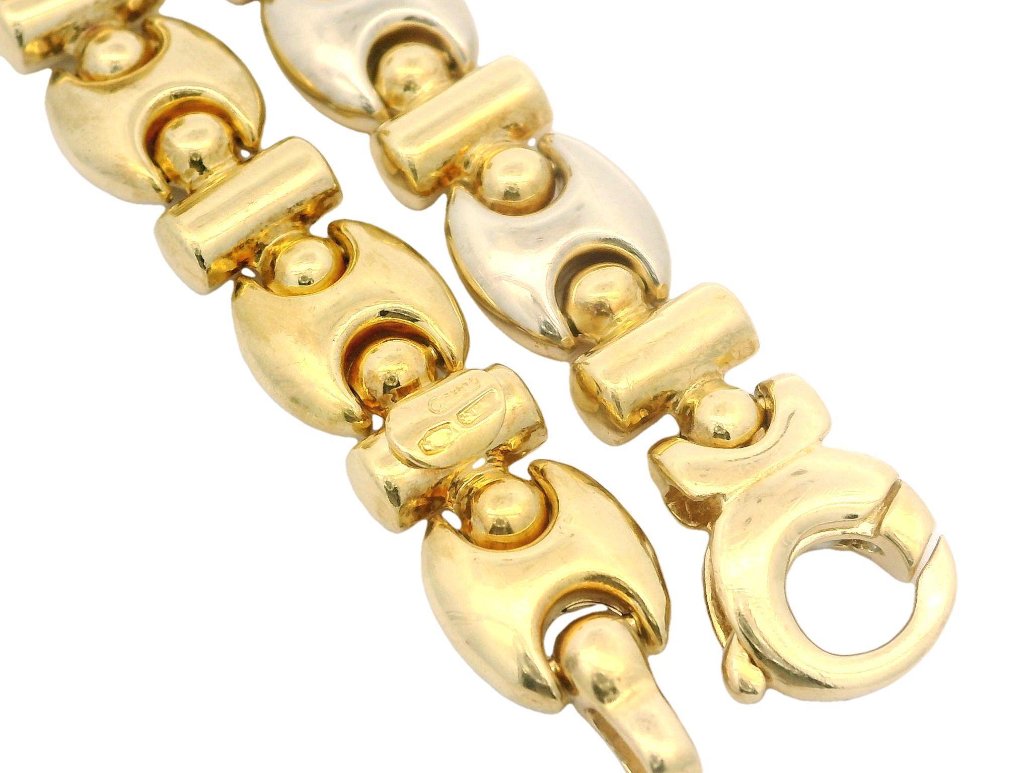 Chimento Bracelet à maillons uniques en or jaune et blanc 18 carats, 8,6 mm en vente 2