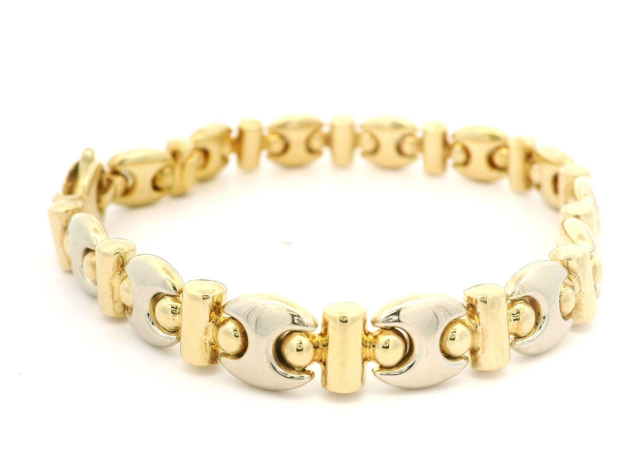 Chimento Bracelet à maillons uniques en or jaune et blanc 18 carats, 8,6 mm en vente 4