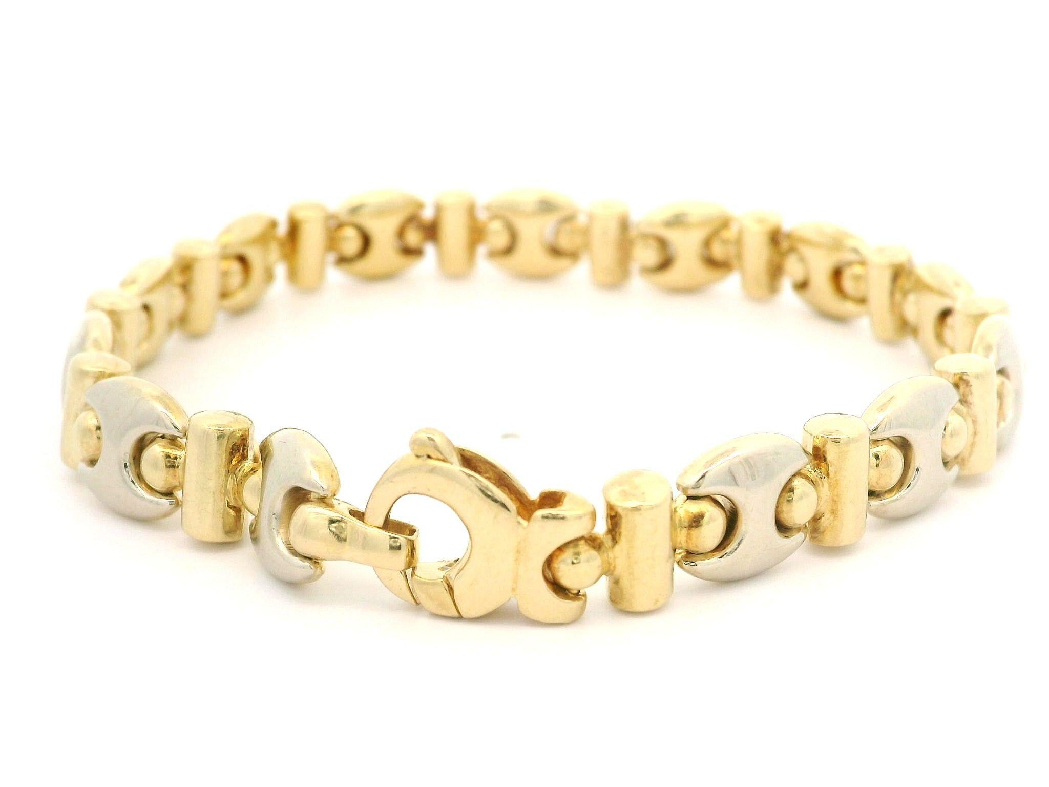 Chimento Bracelet à maillons uniques en or jaune et blanc 18 carats, 8,6 mm en vente 5