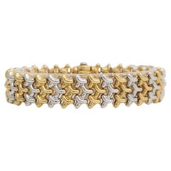 Chimento 18k Gelb- und Weißgold Mesh-Armband, 7,5 Zoll - 27,4g