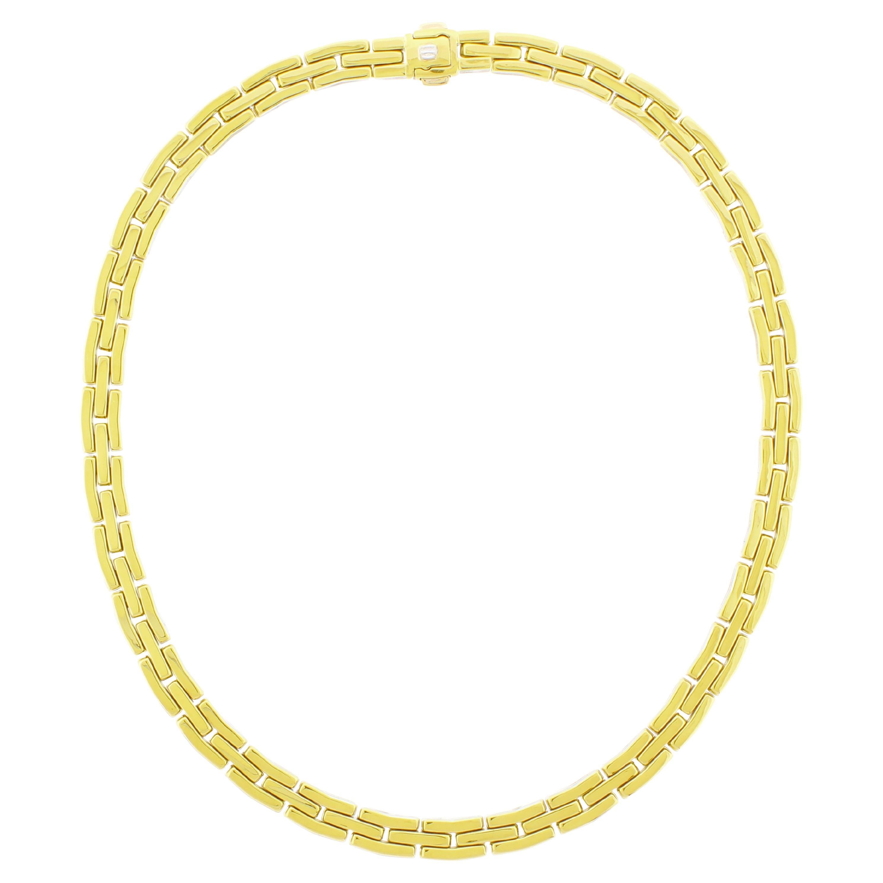 Chimento 18Karat white and yellow gold reversible rectangular link necklace im Angebot