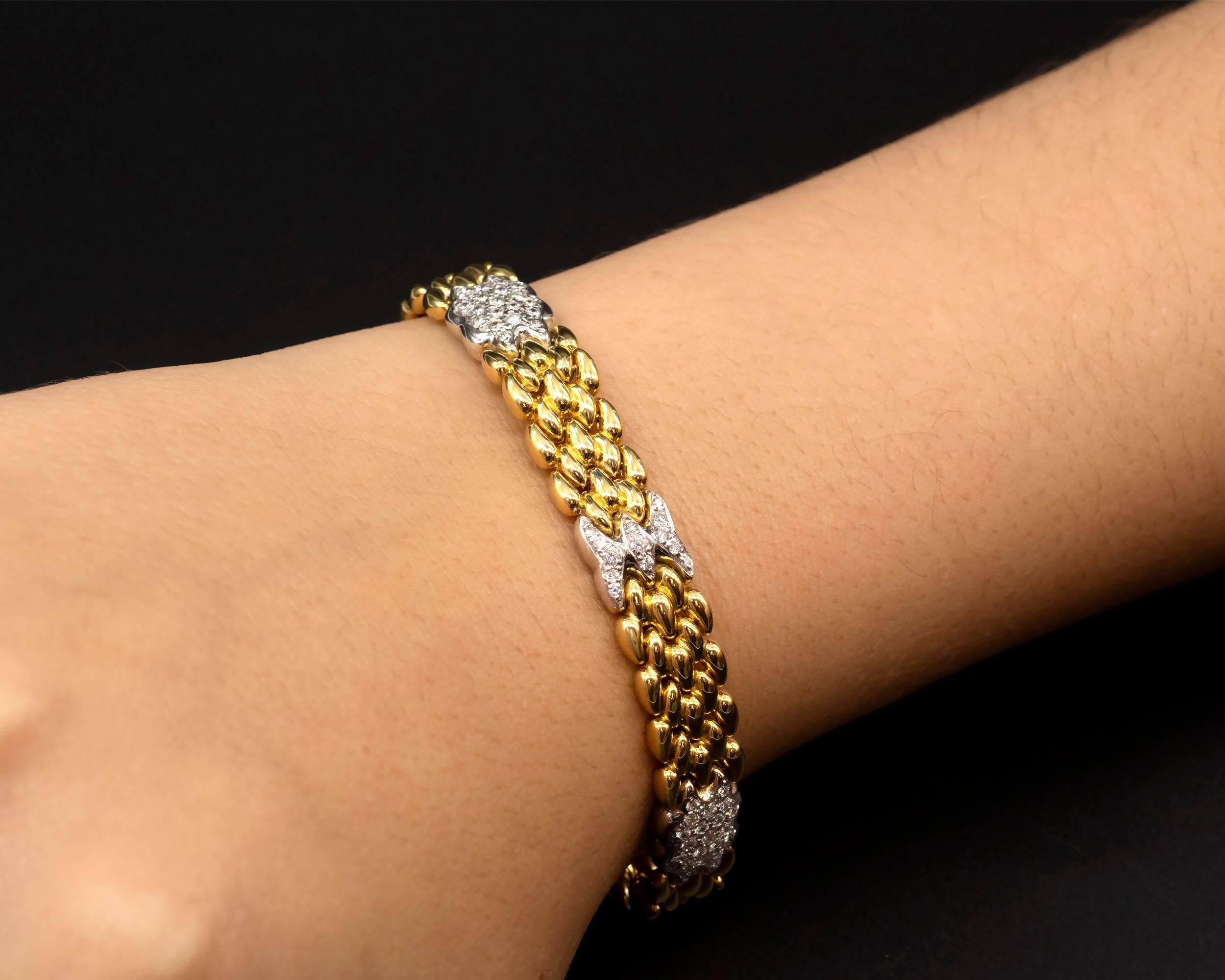 Contemporary Chimento 18 Karat Gold and Diamond Bracelet