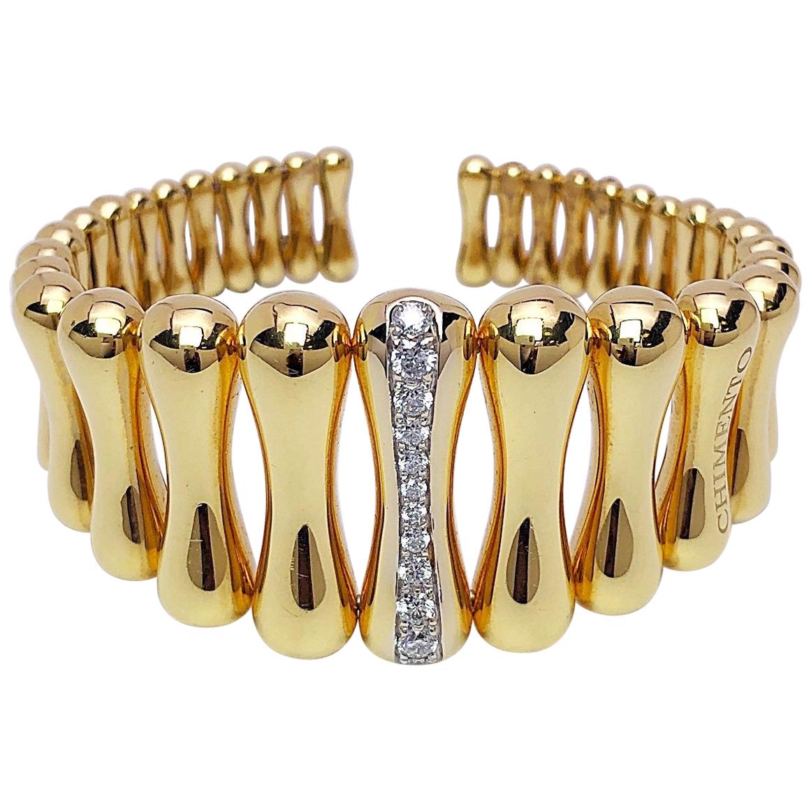 Chimento 18 Karat Yellow Gold and .69 Carat Diamond Cuff Bracelet