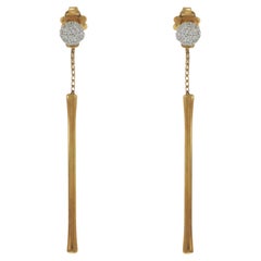 Chimento Orecchini di bambù in oro giallo 18KT con perle di diamante