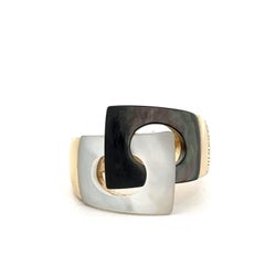 Chimento 18KT Yellow Gold Black & White Mother of Pearl Ring