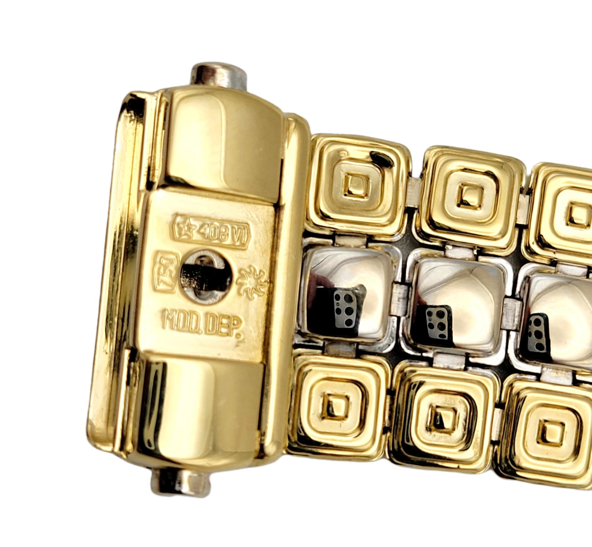 Chimento Bracelet à maillons en or blanc et jaune 18 carats avec diamants de 3,00 carats au total Bon état - En vente à Scottsdale, AZ