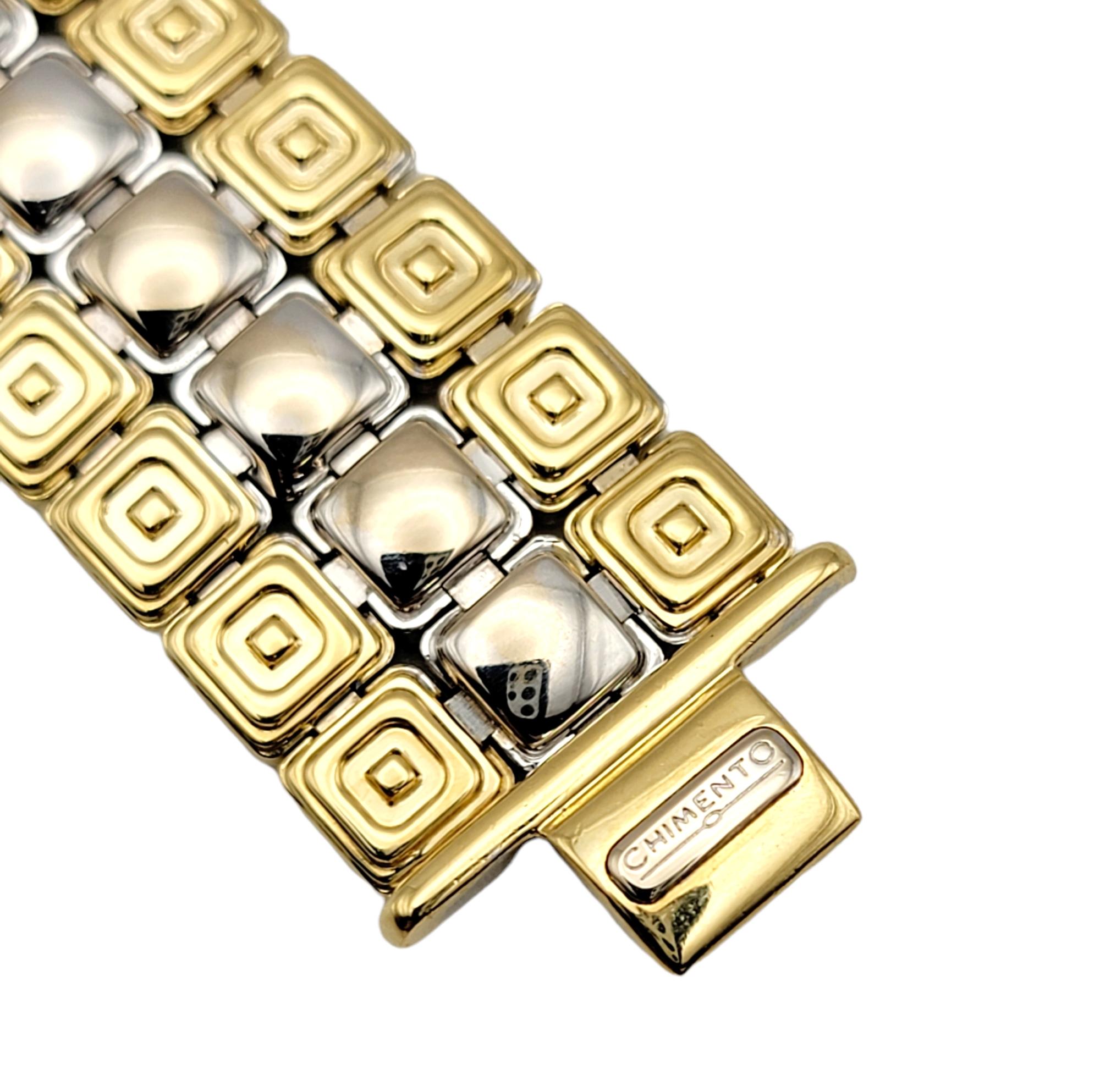 Chimento Bracelet à maillons en or blanc et jaune 18 carats avec diamants de 3,00 carats au total Pour femmes en vente