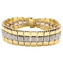 Chimento Bracelet à maillons en or blanc et jaune 18 carats avec diamants de 3,00 carats au total