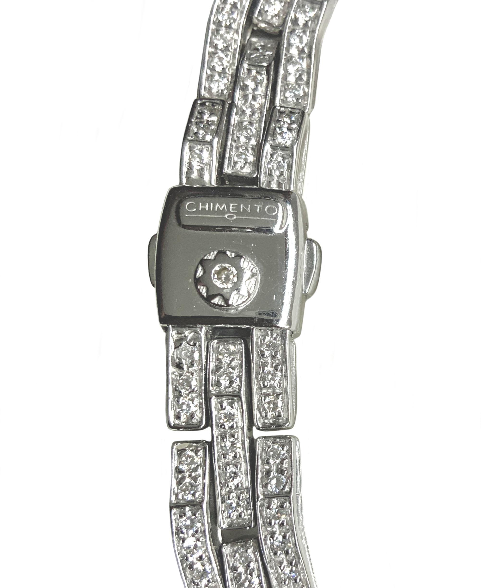 Chimento-Halskette aus 18 Karat Weißgold mit Gelenk und Diamanten 5