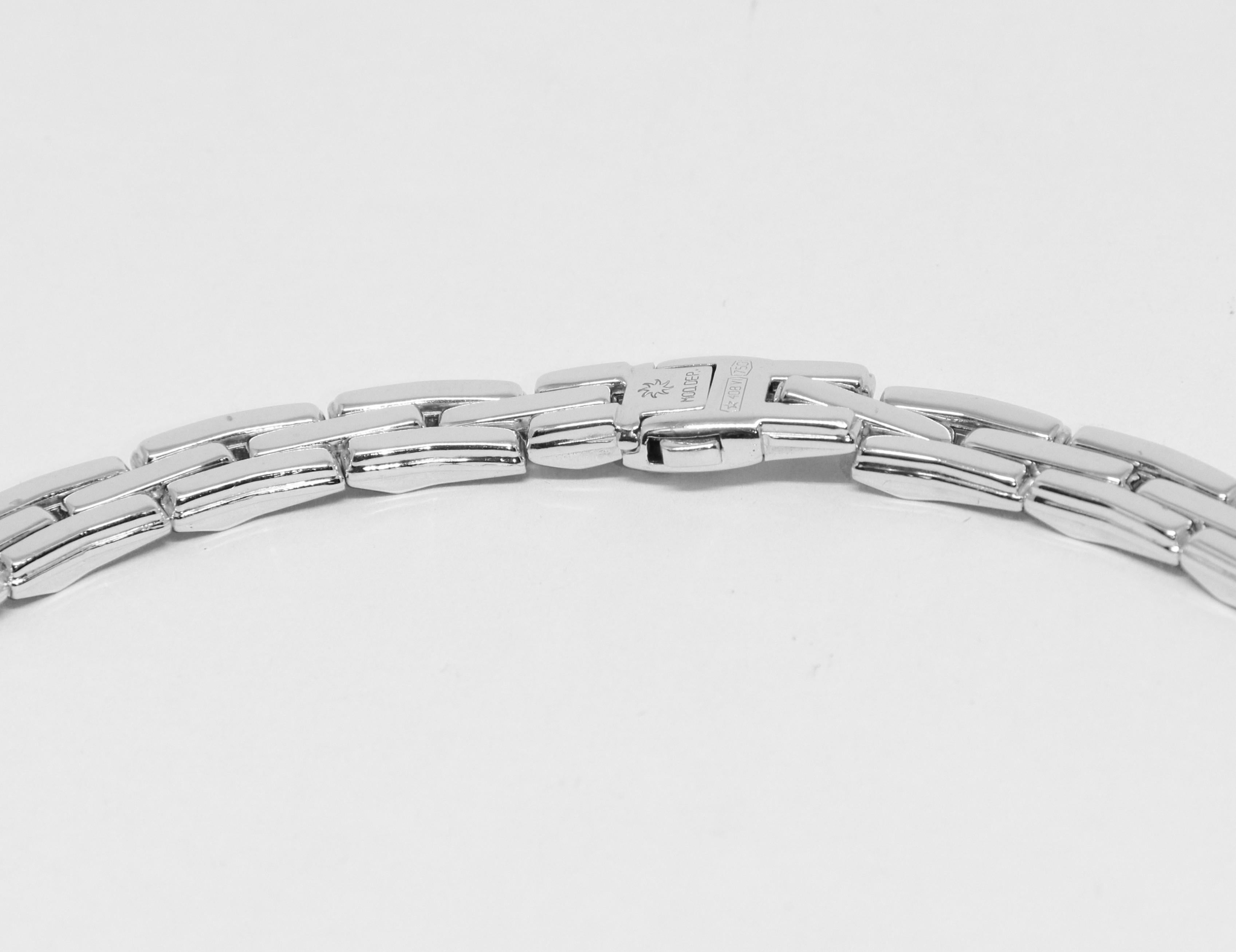 Chimento-Halskette aus 18 Karat Weißgold mit Gelenk und Diamanten 2