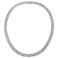 Chimento-Halskette aus 18 Karat Weißgold mit Gelenk und Diamanten