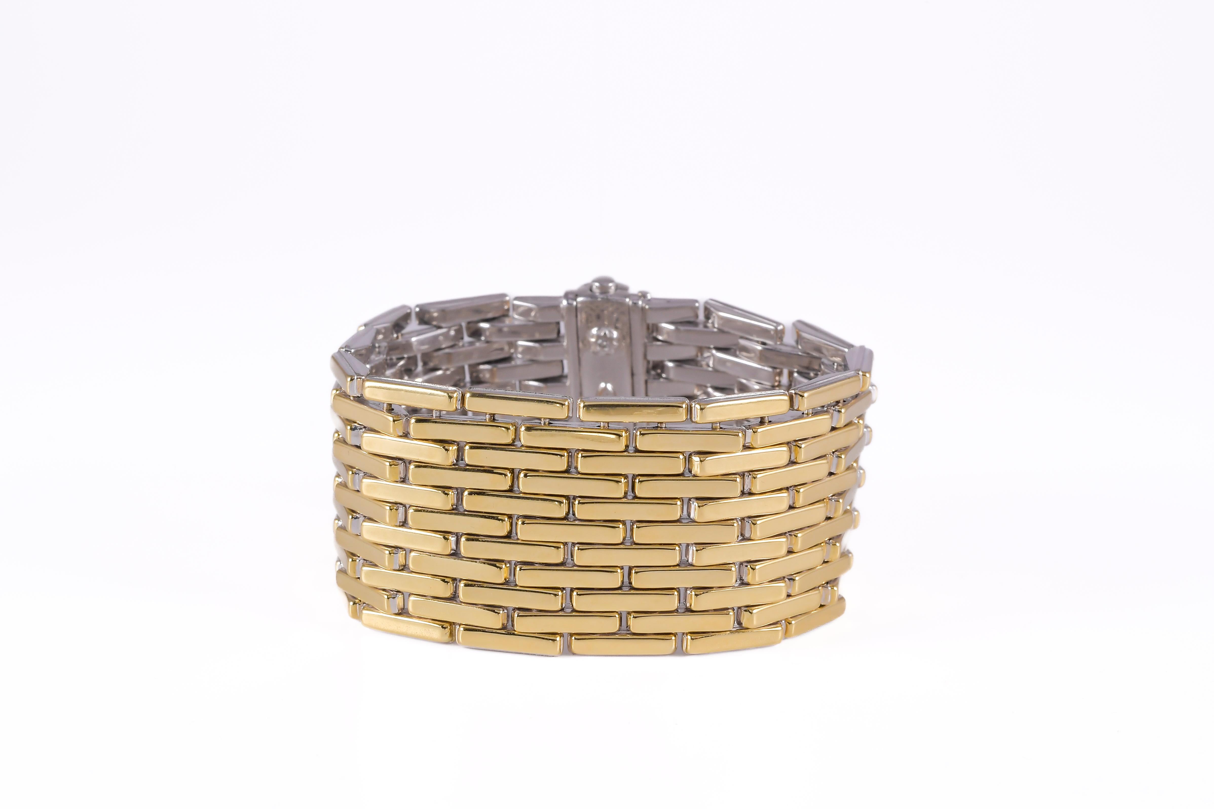 CHIMENTO Bracciale in oro bianco e giallo con Diamanti Art Decó en venta