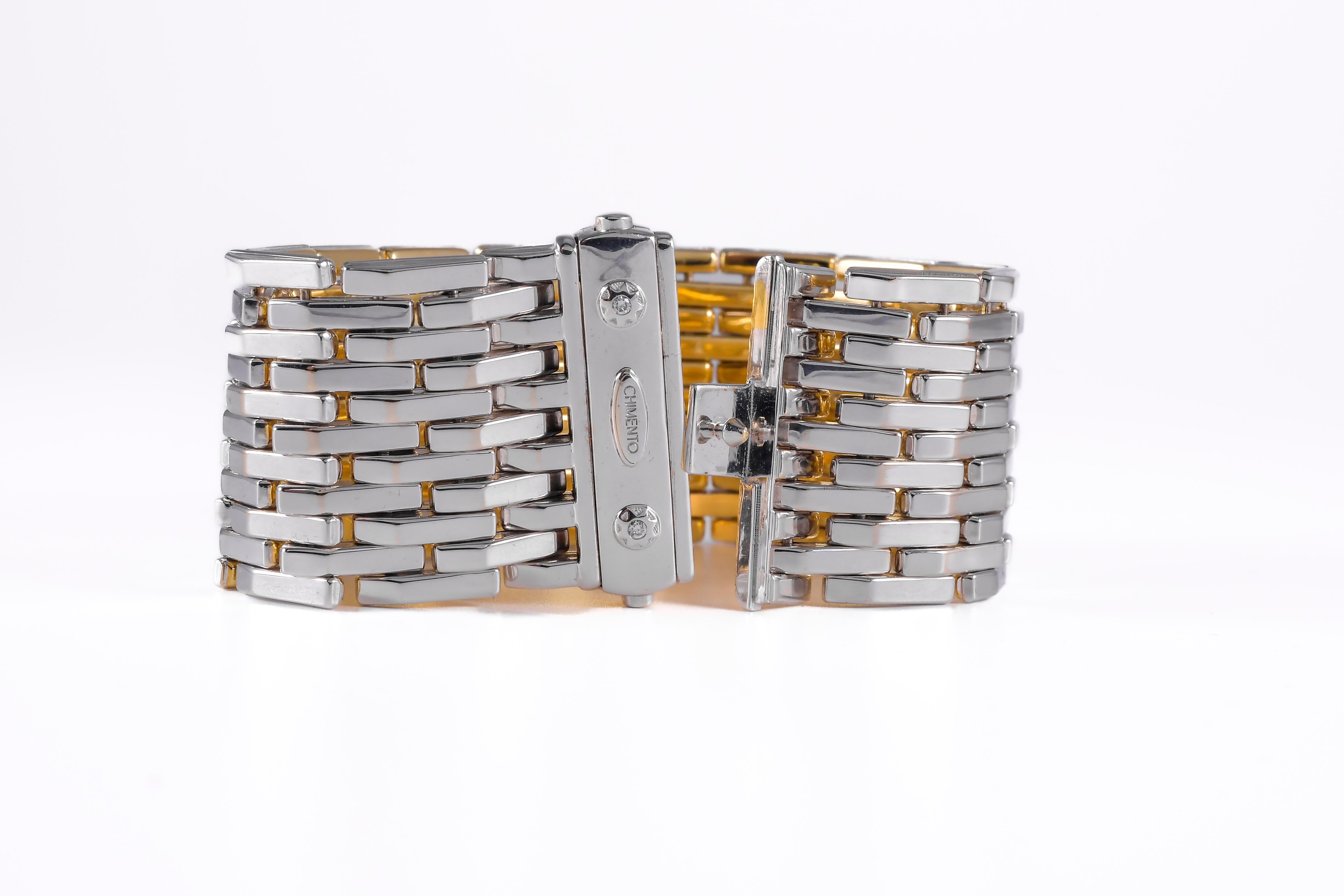 CHIMENTO Bracciale in oro bianco e giallo con Diamanti Round Cut en venta