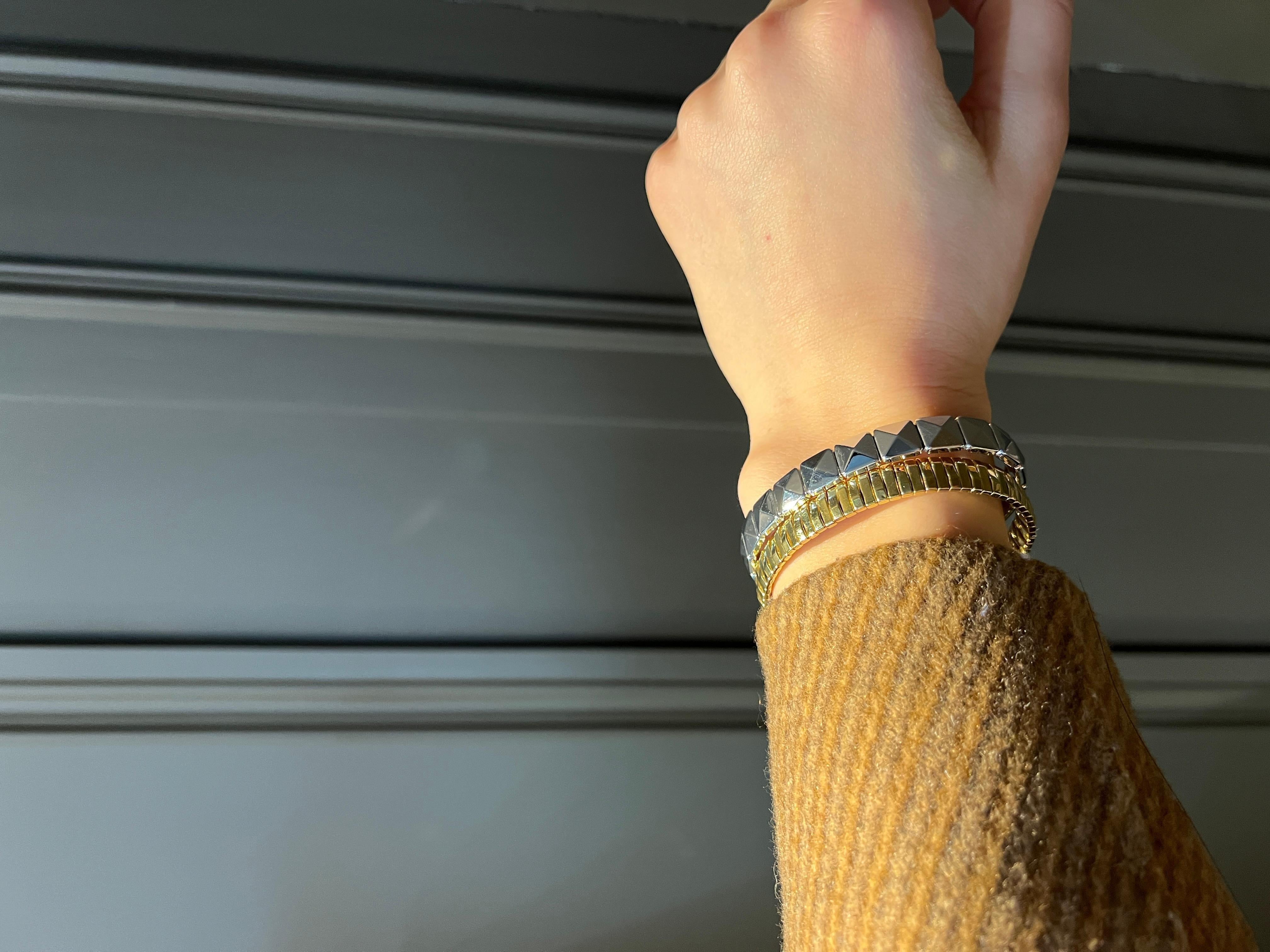 Bracelet Chimento moderne en or blanc 18 carats en vente 1
