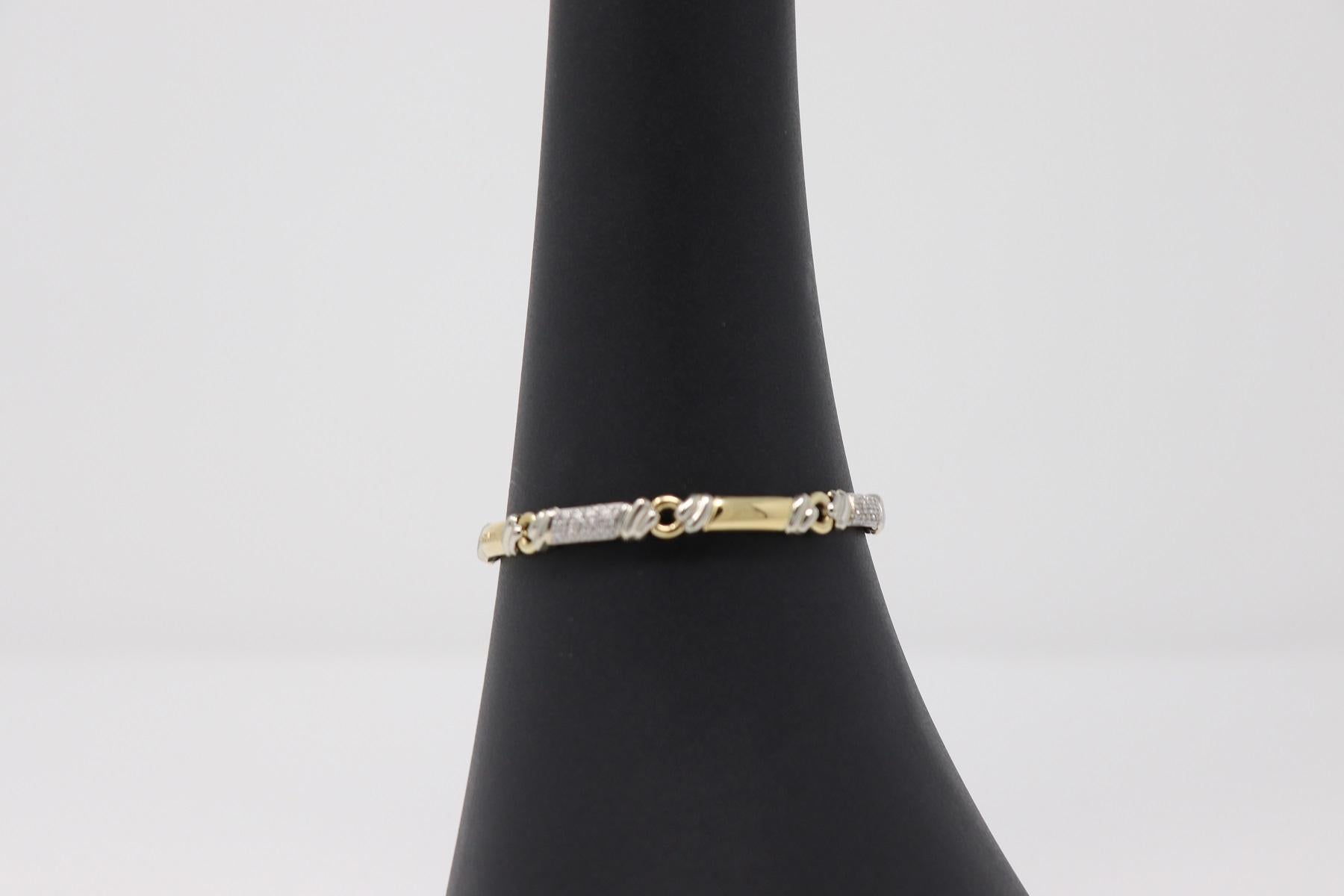 Women's Chimento Bracelet Yellow and White Gold 0.74 Carat Diamond For Sale