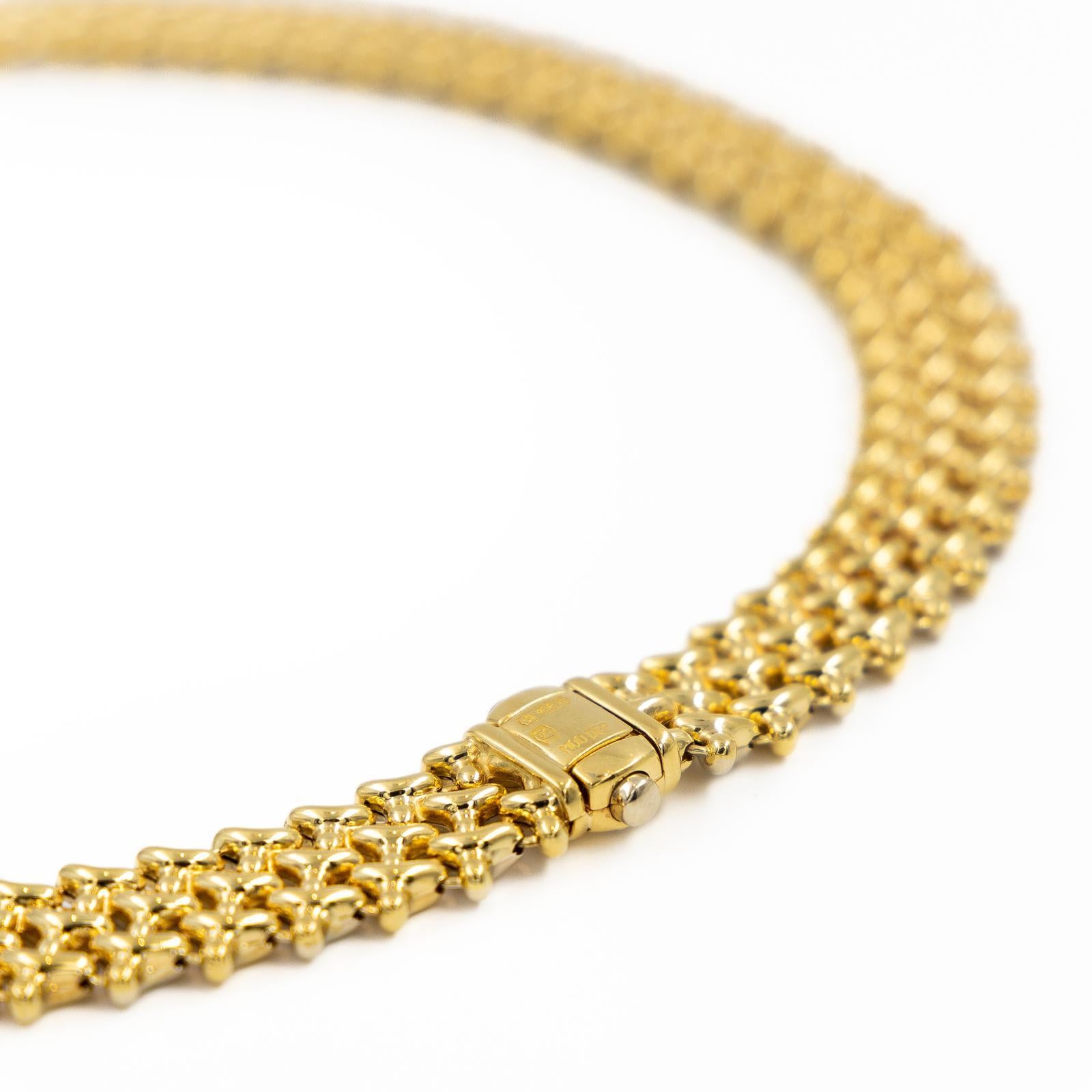 Women's Chimento Chain Necklace Yellow Gold Diamond For Sale