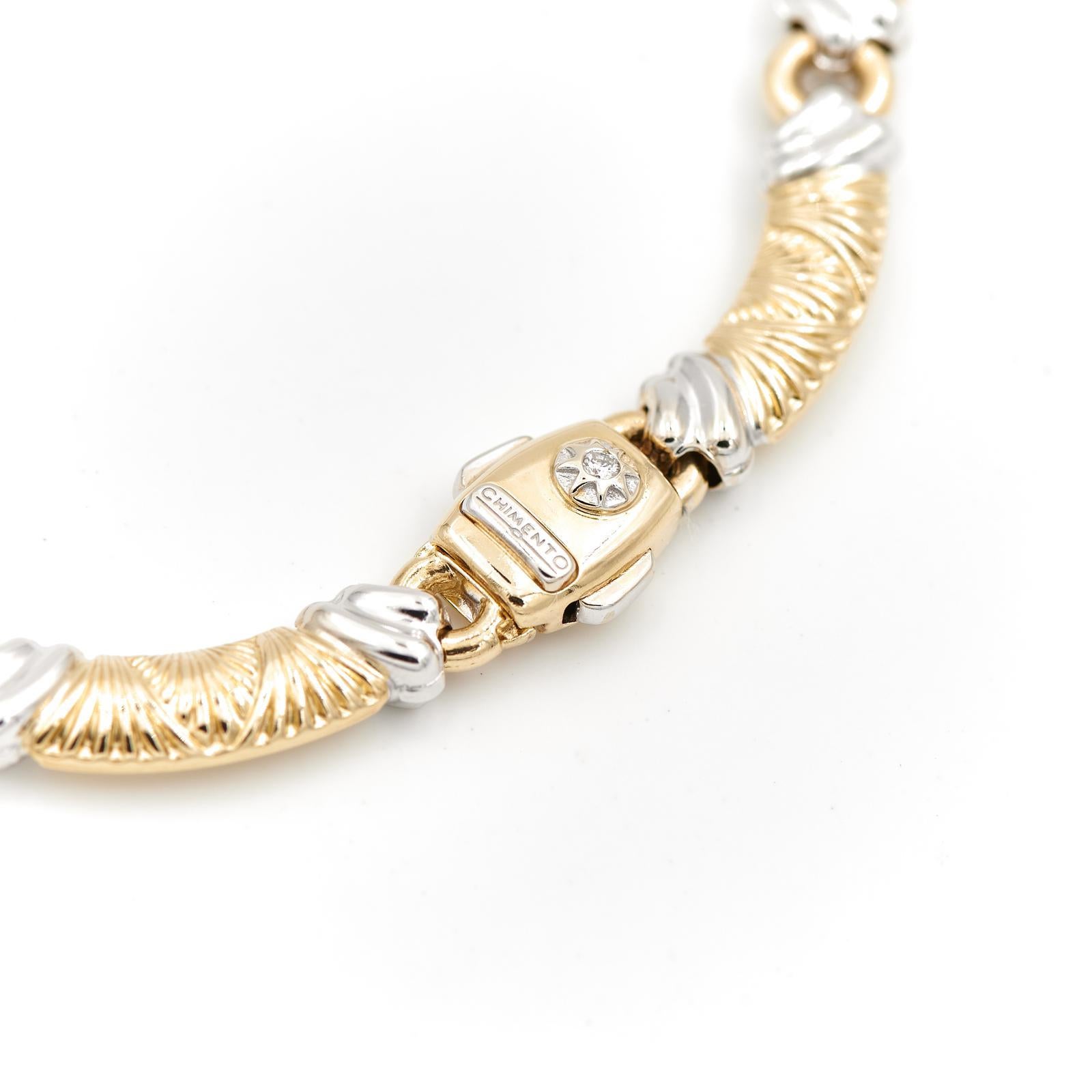 Taille brillant Collier Chimento en or jaune avec diamants en vente