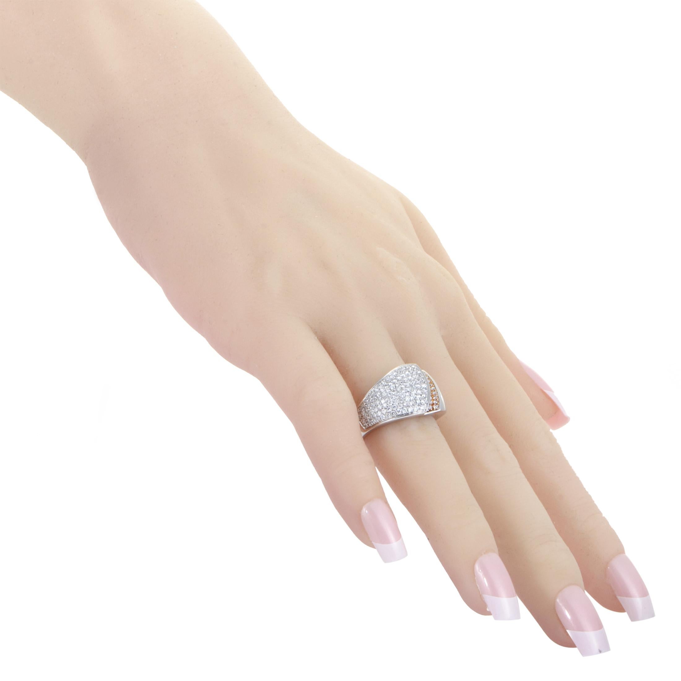 Women's Chimento Desiderio Womens 18 Karat Gold Partial Diamond Pave Band Ring