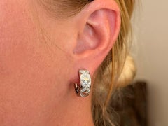 Chimento Designer Diamond Hoop Earrings 18K White Gold