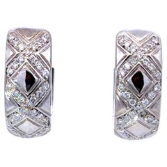 Chimento Designer Diamond Hoop Earrings 18K White Gold